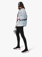 Load image into Gallery viewer, Balenciaga black, white and pink speed knitted high top sneakers