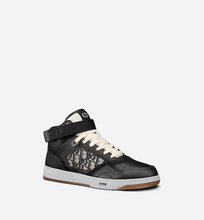 Load image into Gallery viewer, B27 MID-TOP SNEAKER Black Smooth Calfskin with Beige and Black Dior Oblique Jacquard