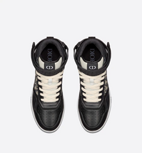 Load image into Gallery viewer, B27 MID-TOP SNEAKER Black Smooth Calfskin with Beige and Black Dior Oblique Jacquard