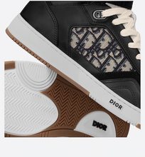 Load image into Gallery viewer, B27 MID-TOP SNEAKER Black Smooth Calfskin with Beige and Black Dior Oblique Jacquard