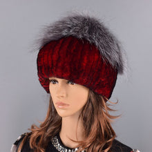 Load image into Gallery viewer, winter women hats fox rabbit fur pompom skullies beanies warm elastic fashionable fluffy thick outdoor stylish natural fur hats
