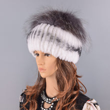 Load image into Gallery viewer, winter women hats fox rabbit fur pompom skullies beanies warm elastic fashionable fluffy thick outdoor stylish natural fur hats