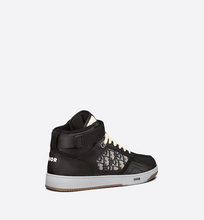 Load image into Gallery viewer, B27 MID-TOP SNEAKER Black Smooth Calfskin with Beige and Black Dior Oblique Jacquard
