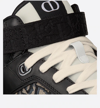 Load image into Gallery viewer, B27 MID-TOP SNEAKER Black Smooth Calfskin with Beige and Black Dior Oblique Jacquard
