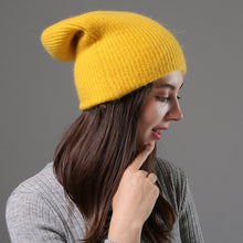 Load image into Gallery viewer, [Rancyword] Women Winter Hats Beanies Knitting Rabbit Wool Fur Hat Female Real Fur Skullies Caps Gorros Solid Color RC1222-2
