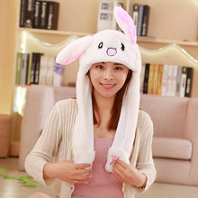 Load image into Gallery viewer, Cute Animal Rabbit Hat Moving Ears Cartoon Toy Hat Airbag Kawaii Funny Toy Cap Kids Plush Toy Birthday Gift Fur Hats for Women
