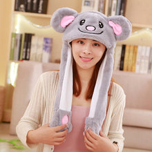 Load image into Gallery viewer, Cute Animal Rabbit Hat Moving Ears Cartoon Toy Hat Airbag Kawaii Funny Toy Cap Kids Plush Toy Birthday Gift Fur Hats for Women
