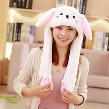Load image into Gallery viewer, Cute Animal Rabbit Hat Moving Ears Cartoon Toy Hat Airbag Kawaii Funny Toy Cap Kids Plush Toy Birthday Gift Fur Hats for Women

