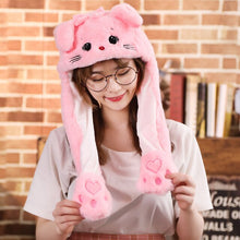 Load image into Gallery viewer, Cute Animal Rabbit Hat Moving Ears Cartoon Toy Hat Airbag Kawaii Funny Toy Cap Kids Plush Toy Birthday Gift Fur Hats for Women
