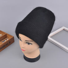 Load image into Gallery viewer, [Rancyword] Women Winter Hats Beanies Knitting Rabbit Wool Fur Hat Female Real Fur Skullies Caps Gorros Solid Color RC1222-2
