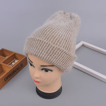 Load image into Gallery viewer, [Rancyword] Women Winter Hats Beanies Knitting Rabbit Wool Fur Hat Female Real Fur Skullies Caps Gorros Solid Color RC1222-2
